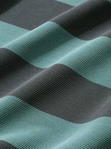 FRIFUL Women's Casual Contrasting Striped Loose T-Shirt, Autumn