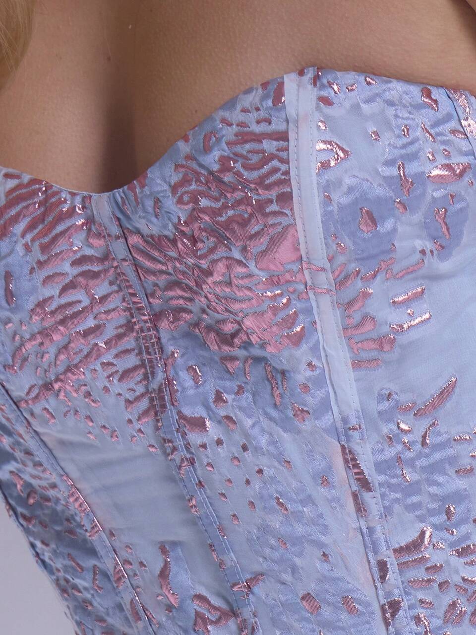 Jacquard Bandeau Puffball Mini Dress Spring Summer Sundress Going Out Ibiza Boho