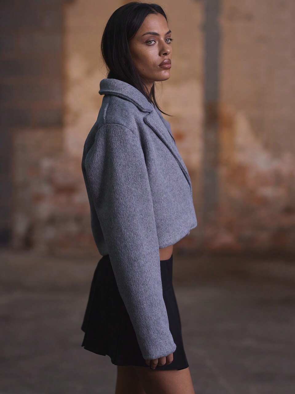 Oversized Cropped Teddy Blazer Overcoat