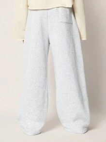 SUMWON Los Angeles Athletic Wide Leg Jogger Sweatpants Leisure Activewear Athletics Comfy Pants Winter Spring Fall Loose Fit Athletics Bottoms - Light Grey - View 4