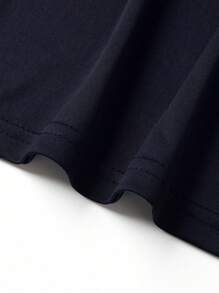 Manfinity Dauomo Plus Size Men's Casual Contrast Trim Short Sleeve Polo Shirt