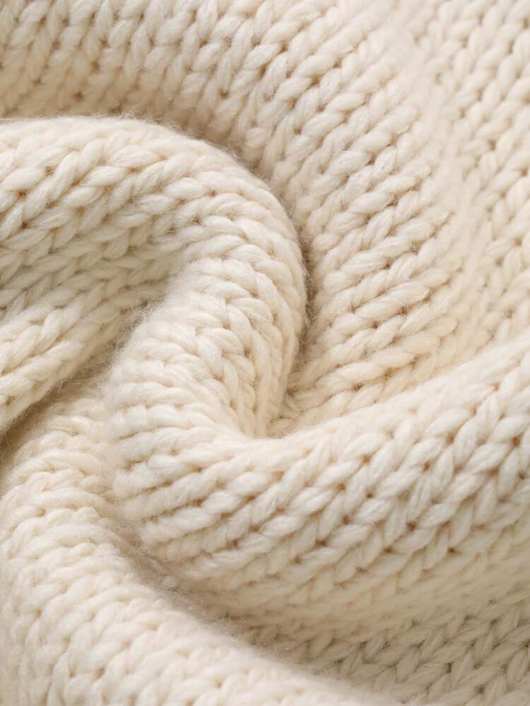 Loose Casual Solid Color Sweater For Women,Minimalist & Fashionable, Suitable For Daily Wear,Fall Clothes