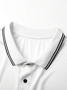 Manfinity Dauomo 大码男式休闲拼色装饰骑士印花短袖 Polo 衫