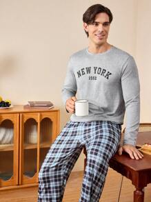 3pcs Men's Loungewear Set - Round Neck Shirt - Multicolor - View 8