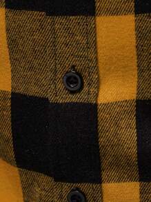 Manfinity Homme Men's Front Button Long Sleeve Plaid Casual Blouse, Everyday Wear, For Fall - Multicolor - View 3