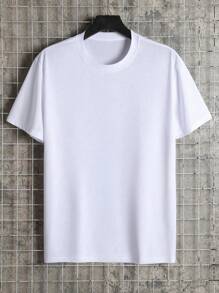 Manfinity Dauomo 男士油畫標語印花短袖T恤 - 白色 - 查看 2