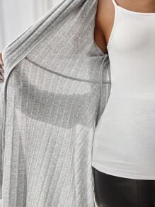 SHEIN Casual Solid Color Asymmetric Hem Jacket For Pregnant Women In Autumn - Grey - View 6