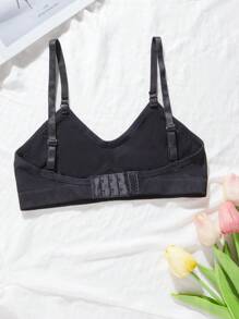 Ropa interior cómoda de punto acanalado de unicolor minimalista para niñas preadolescentes