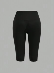 SHEIN EZwear 4pcs Plus Size Casual Solid Color Leggings, Suitable For Summer Suitable For Going Out - Multicolor - View 5