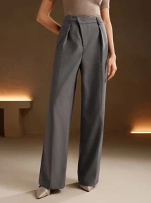 Anewsta 时尚职业装 高品质女士西装裤 - 灰色 - 查看 6