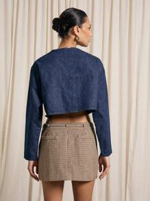 AiiRZ Tailored Dogtooth Check Mini Skirt With Skinny Belt - Multicolor - View 2