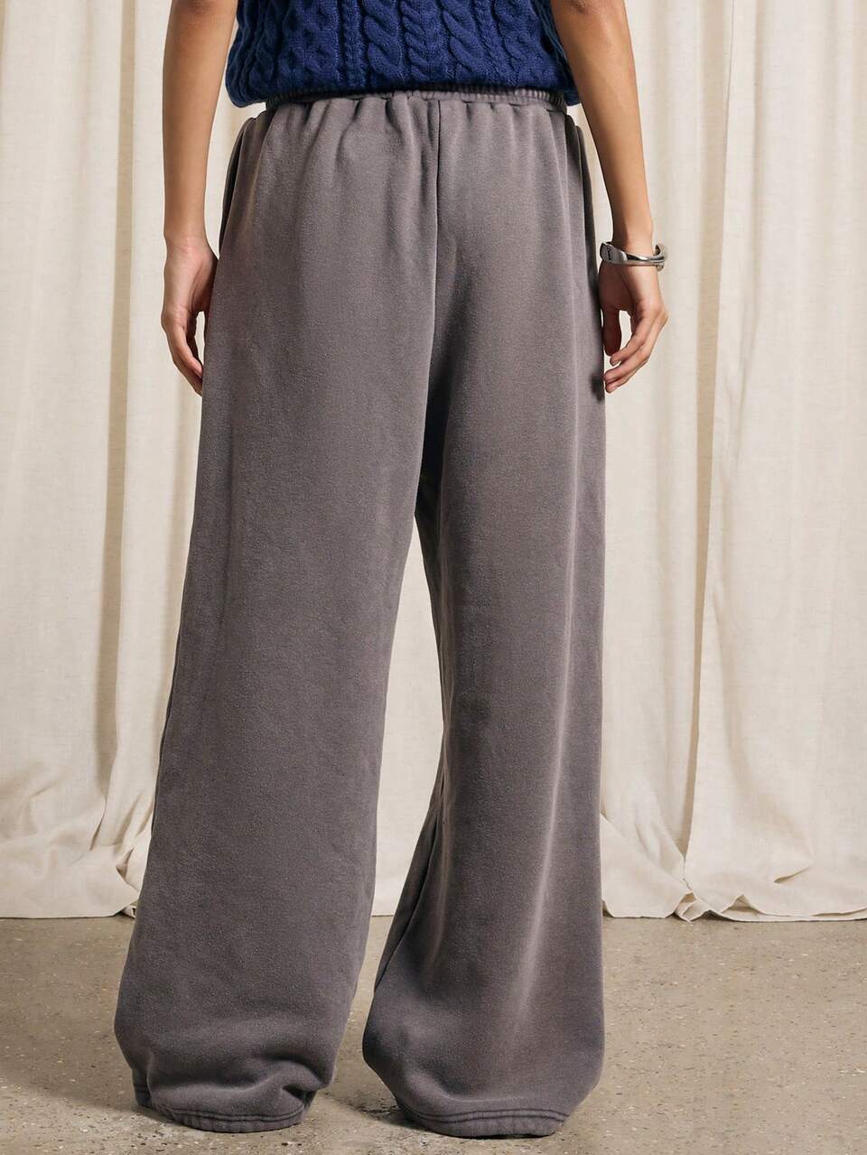 AiiRZ Übergroße Jogginghose mit hoher Taille, weitem Bein und Taschen