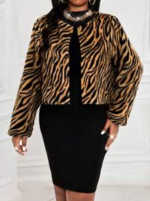 SHEIN Lady Autumn And Winter Elegant Wrist-Length Sleeve Woven New Product Short Plus Size Coats