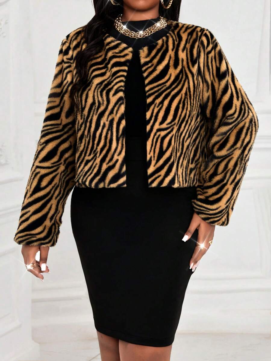 SHEIN Lady Autumn And Winter Elegant Wrist-Length Sleeve Woven New Product Short Plus Size Coats