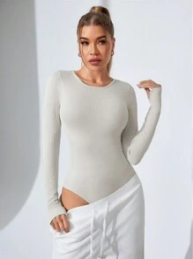 Easithlete 长袖纯色修身运动连体裤，简约时尚休闲日常穿着