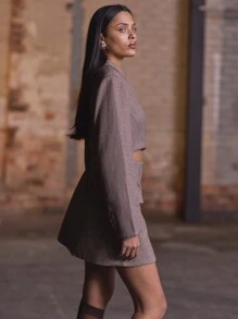 MUSERA Blazerkleid mit Ausschnitten, Business Lässig, elegant, für Frühjahr, Old Money, Sommer Brunch Party - Verschiedenfarbig - Übersicht 2