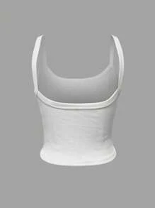 INAWLY Women's Pleated Backless Camisole Slim Fit Activewear Casual Tank Top