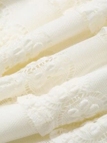 DAZY Váy đuôi cá tay loe thắt nơ cổ bán rùa, chất liệu vải họa tiết, thời trang xuân/hè, dành cho ngày lễ tình nhân, ngày lễ thu, đông - trắng - Xem 10