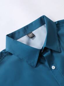 Manfinity RSRT Camisa casual de manga corta de abotonadura sencilla con estampado de palmeras para hombre - Multicolor - Ver 5