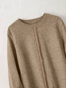 EMERY ROSE 女士纯色前扣长袖休闲衬衫，日常穿着