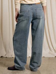 AiiRZ Stripe Wash Baggy Jeans