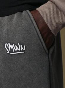 SUMWON Flared Wide Leg Sweatpants With Drawstring Waist Fall Winter Lounge Athletic Fleece Pants Casual Street Style Oversize Comfort Fit Athleisure Bottom - Grey - View 7