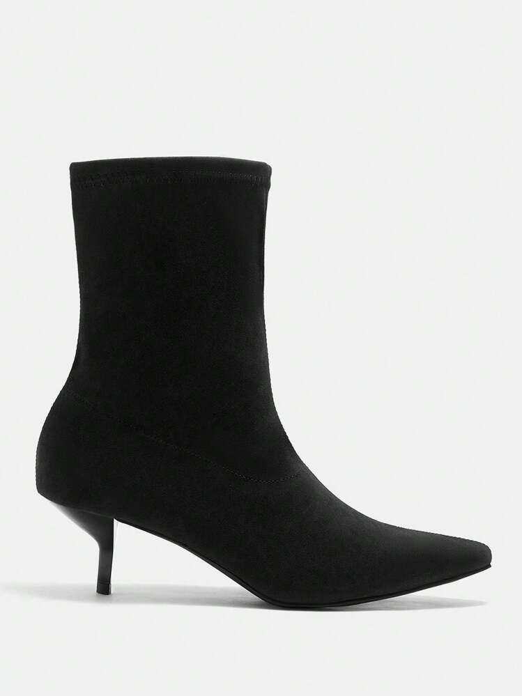CUCCOO BIZCHIC Women's Fashionable Pointed Toe High Boots, Elegant Party/Winter Boots New Year Holiday - Black - View 3