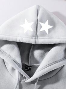 GENIUS ODE 男士休闲字母印花抽绳保暖连帽衫和裤子两件套，秋冬季设计师运动套装