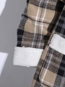 Tween Boy Casual Style Multi-Color Plaid Woolen Mid-Length Coat, Suitable For Autumn And Winter - Multicolor - View 3