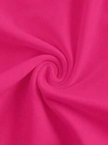 Slaydiva Top de tirantes de cuello redondo versátil de unicolor informal para mujer, adecuada para la primavera y el verano - Rosa Fucsia - Ver 5