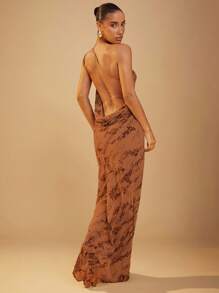 Hauture Vestido de mujer con espalda descubierta, elegante, de corte slim