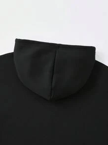 ROMWE MEN Street Life Conjunto de chándal para hombre (Sudadera suelta corta + Pantalones de chándal acampanados)