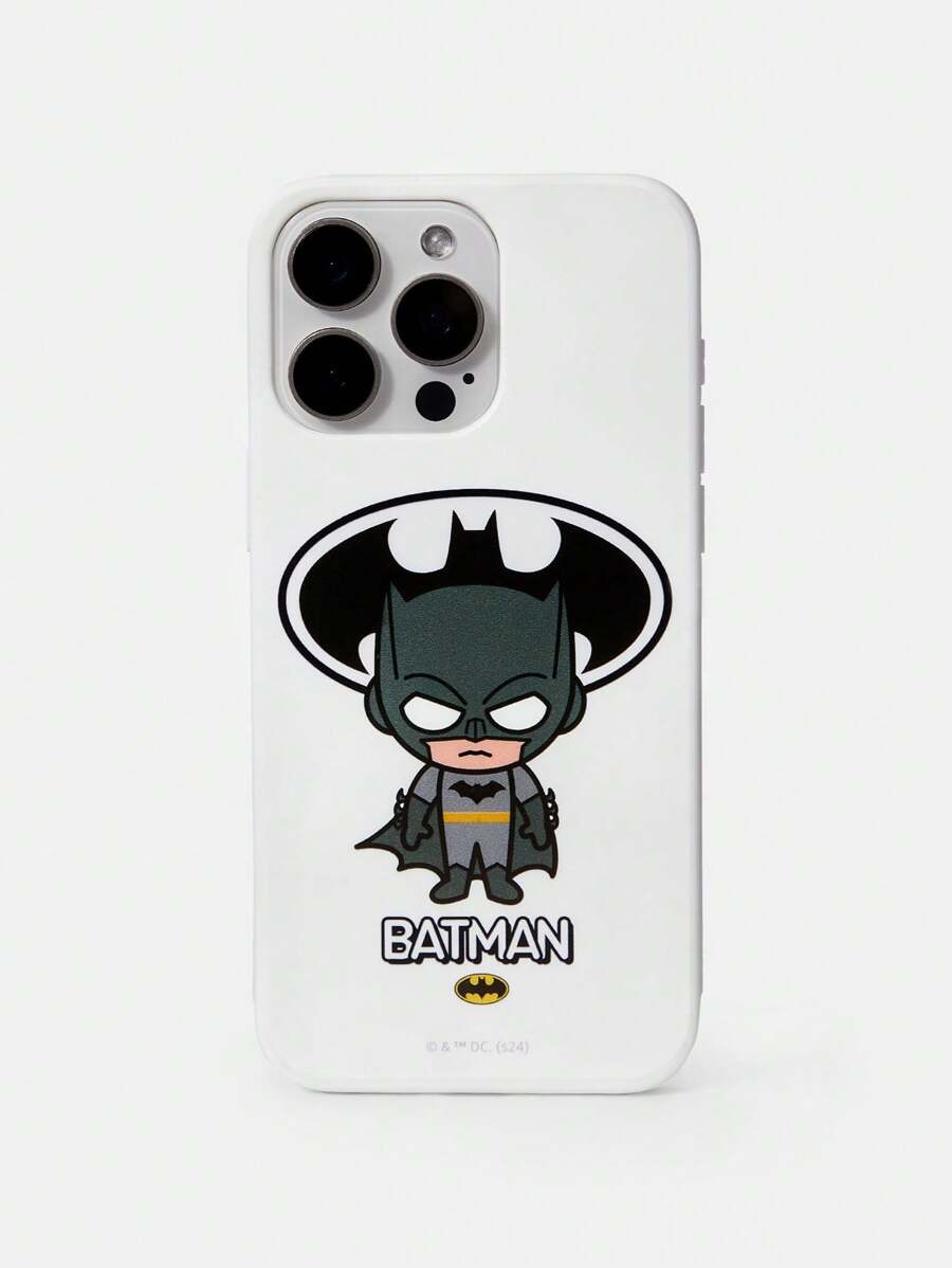 BATMAN X SHEIN 可爱卡通印花白色手机壳 - 白色 - 查看 1