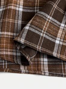 Tween Girl Casual Simple Comfortable Cinched Waist Split Design A-Line Mid-Length Dress - Khaki - View 3