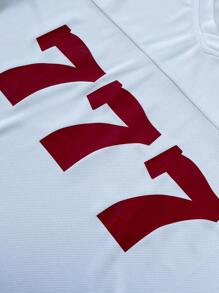 PAVTROS Manfinity Streetrush Men's Numeric Print Round Neck Short Sleeve Casual T-Shirt