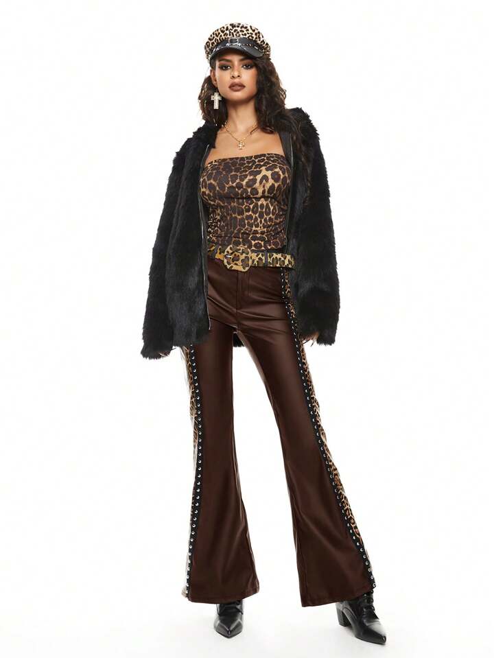 Our Grunge Punk Valentine's Day Y2K Leopard Print Patchwork