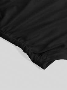 SHEIN Girlism Tween 女童修身休闲圆领喇叭袖褶皱设计长袖 T 恤