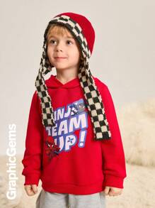 Jonge jongen (klein) Letter Print Eenvoudige Hoodie Sweatshirt