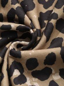 DAZY 女式豹纹松紧腰直筒下摆半身裙猎豹印花秋装