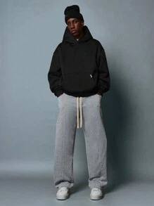 SUMWON Pantalones deportivos premium de ajuste suelto estilo jogger, cómodos y de forro polar para el invierno, para hacer ejercicio o descansar, con cordón y bolsillos laterales