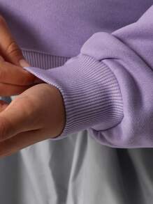 SUMWON Tween Girls Brooklyn Champions Sweatshirt Retro Collegiate Style Varsity Logo Basketball Collection Fall Winter Streetwear Everyday Sporty Design Relaxed Youth - Purple - View 6