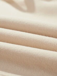 女士休闲简约西部牛仔元素印花圆领卫衣，长袖上衣 春季 - 杏色 - 查看 3