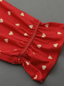Heart Print Teenage Girls Home Wear Set
