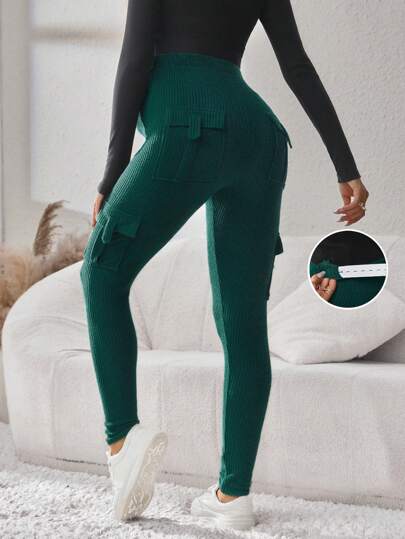 SHEIN Casual Pocket Ankle Length Comfortable Maternity Leggings