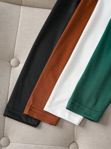 SHEIN Essnce 4 piezas Camiseta unicolor de cuello alto - Multicolor - Ver 3