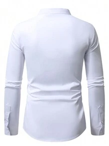 Manfinity Homme Men's Casual Versatile Long Sleeve Shirt, Autumn