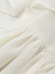 DAZY Women Stand Collar Pleated Ruffle Sleeve Mid-Calf Dress Prom Dress Sundress,Fall Clothes Long Sleeve Dress Wedding Women Dresses Elegant Women Dresses - Beige - View 9