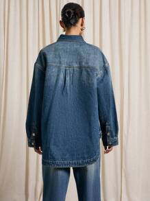 AiiRZ Oversized Denim Shirt - Blue - View 2