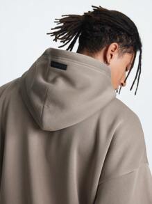 Manfinity VCAY Men's English Letter Print Loose Knit Long Sleeve Sweatshirt Set, For Fall Winter - Khaki - View 5