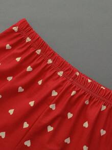 Heart Print Teenage Girls Home Wear Set